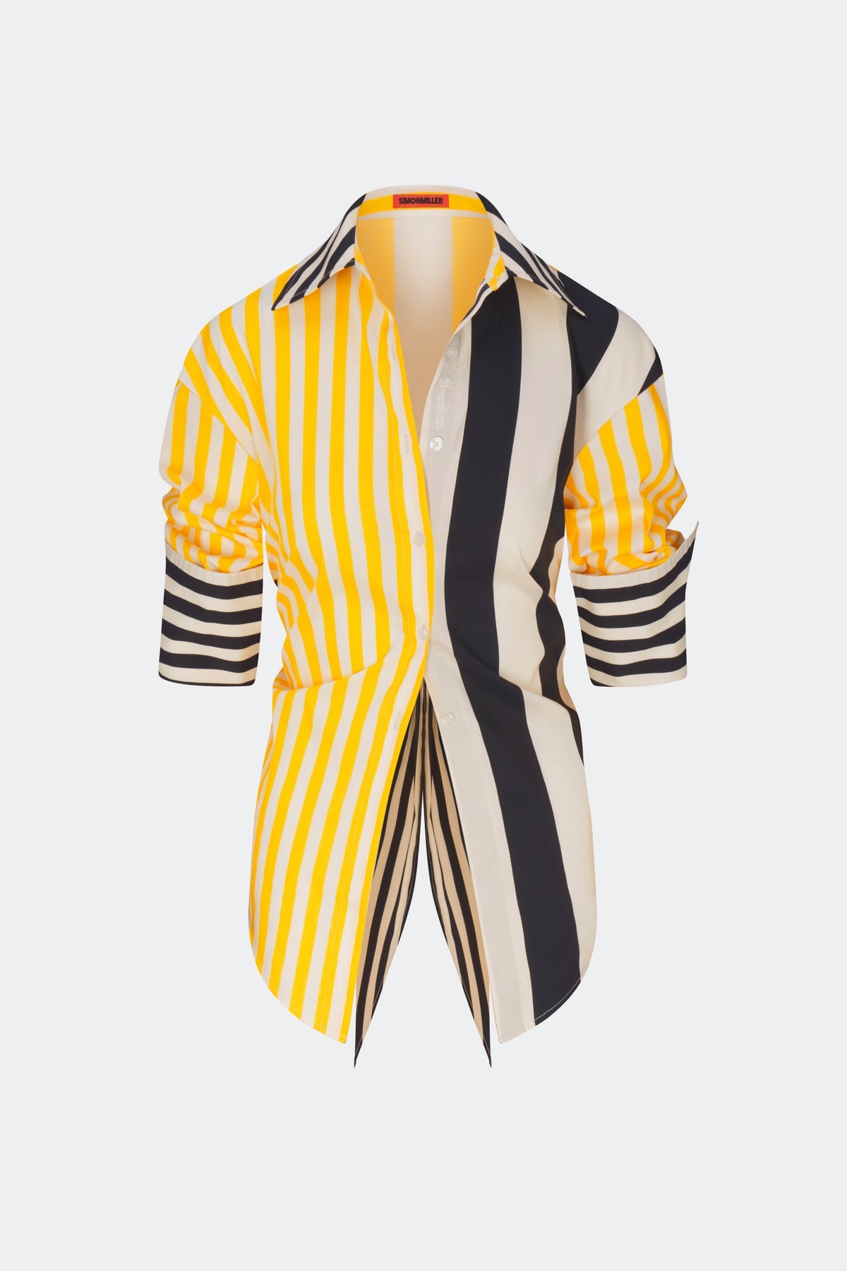 Loch Poplin Button Up - Sungold Stripe Combo
