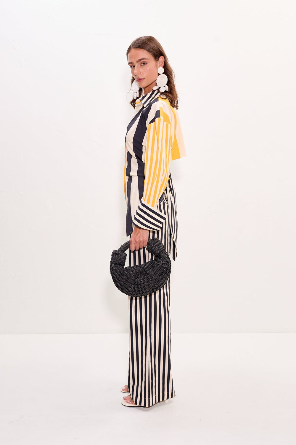 Loch Poplin Button Up - Sungold Stripe Combo