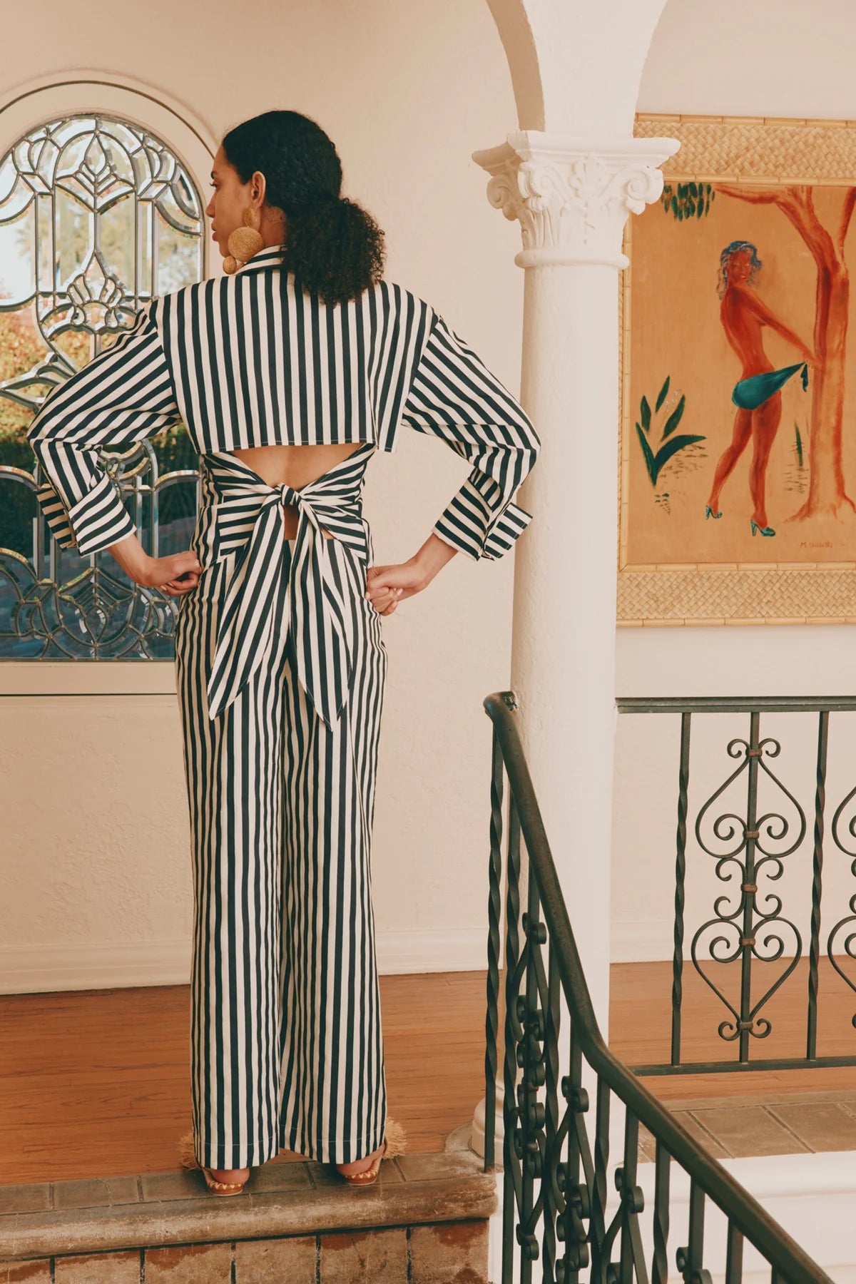 Pia Poplin Pant - BLACK/WHITE STRIPE