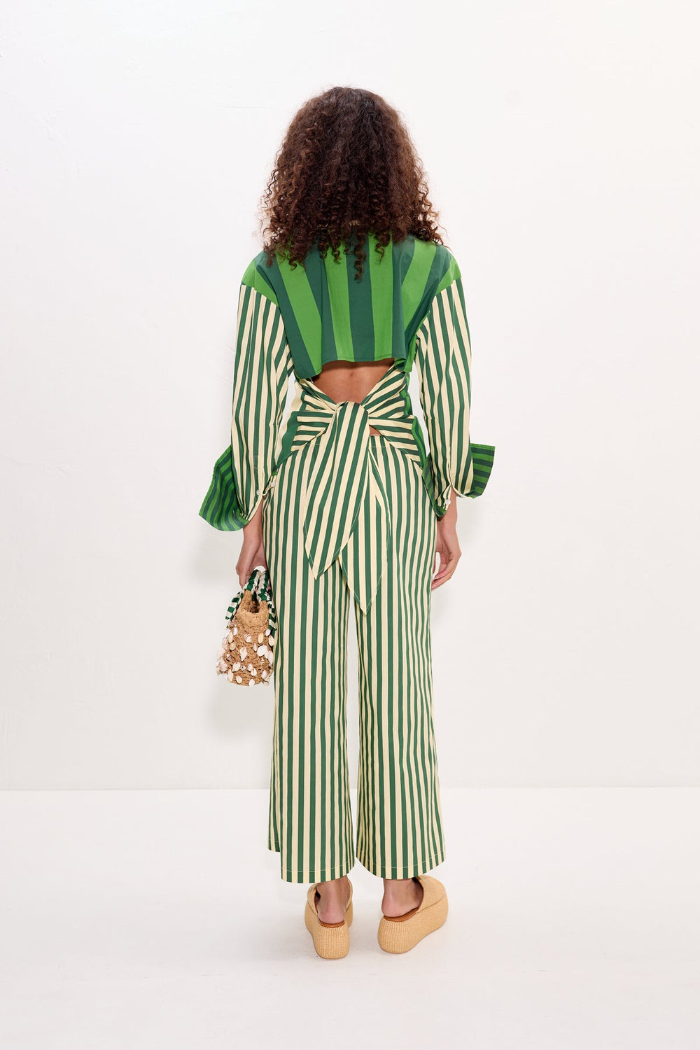 Toni Poplin Pant - Gummy Green/Ecru