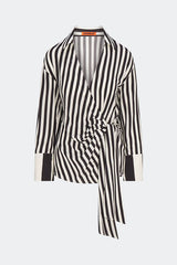 Vietta Crepe Top - Black/White Stripe