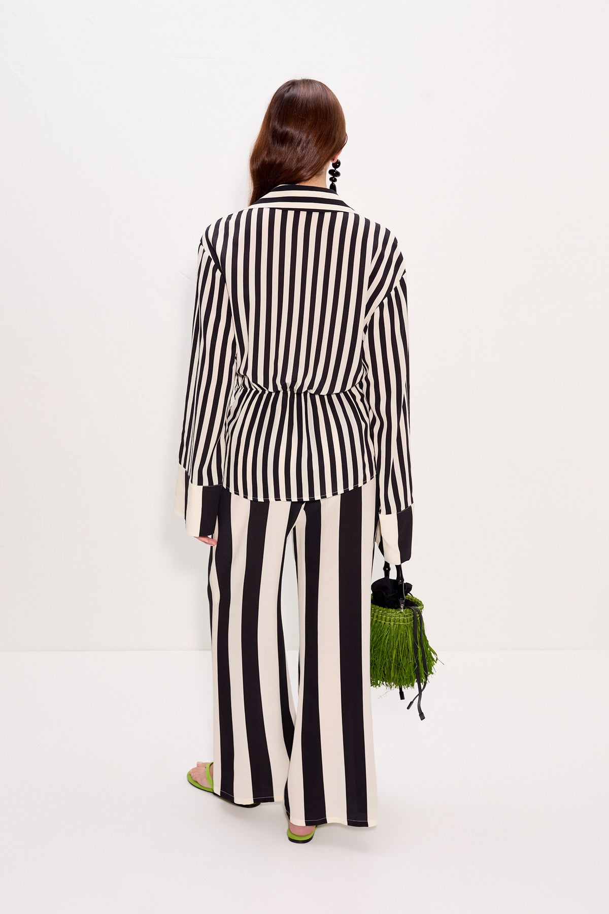 Vietta Crepe Top - Black/White Stripe