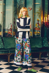 Nella Wide Leg Pant - Tropical Floral Print Combo