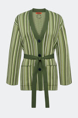Max Belted Knit Cardigan - Landscape Multi Stripe