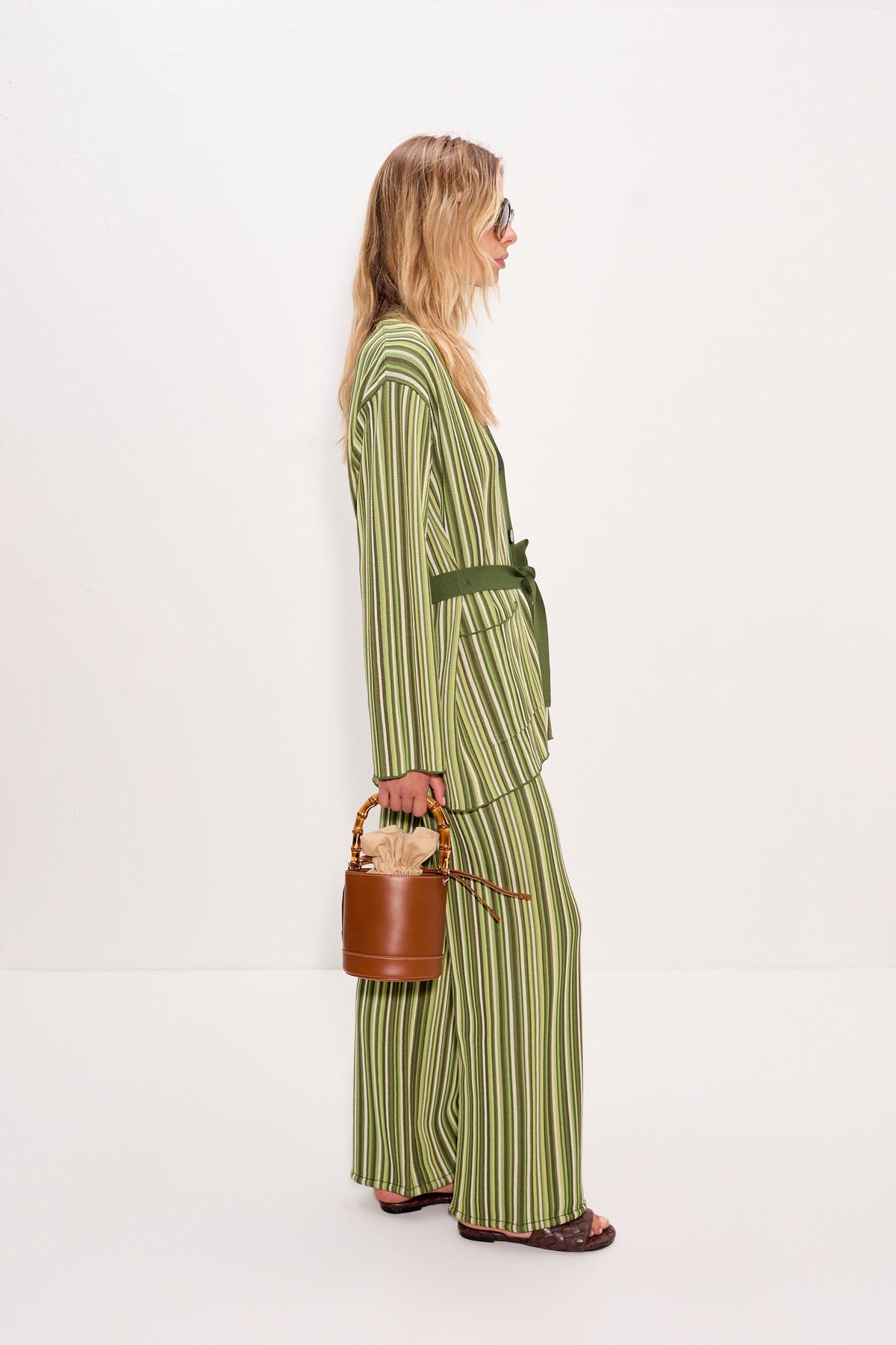 Max Belted Knit Cardigan - Landscape Multi Stripe