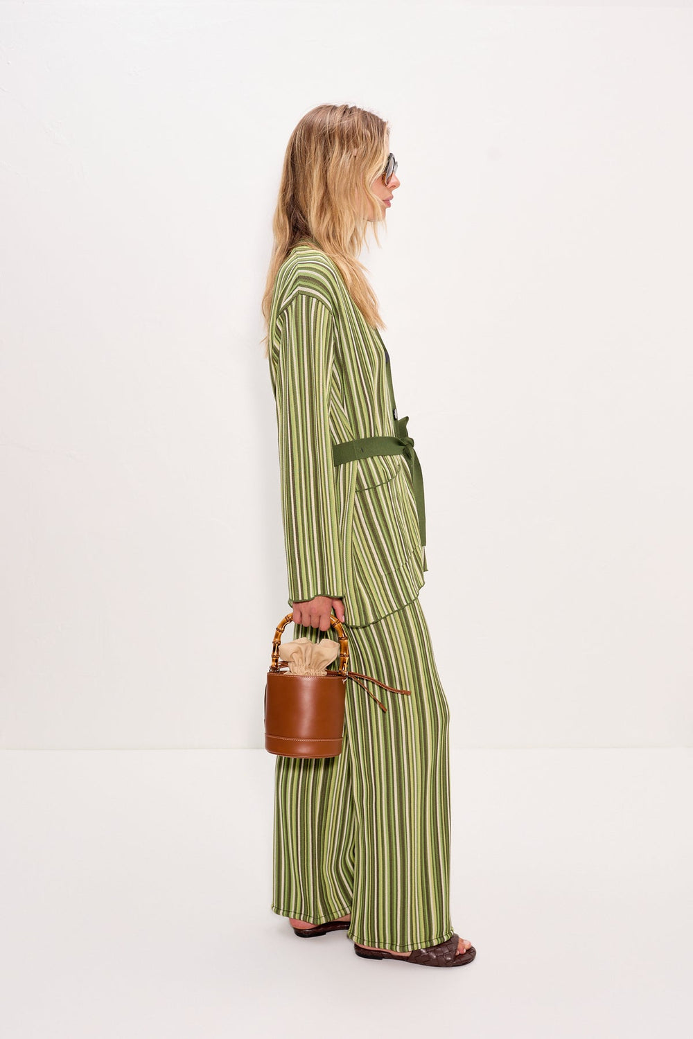 Max Belted Knit Cardigan - Landscape Multi Stripe