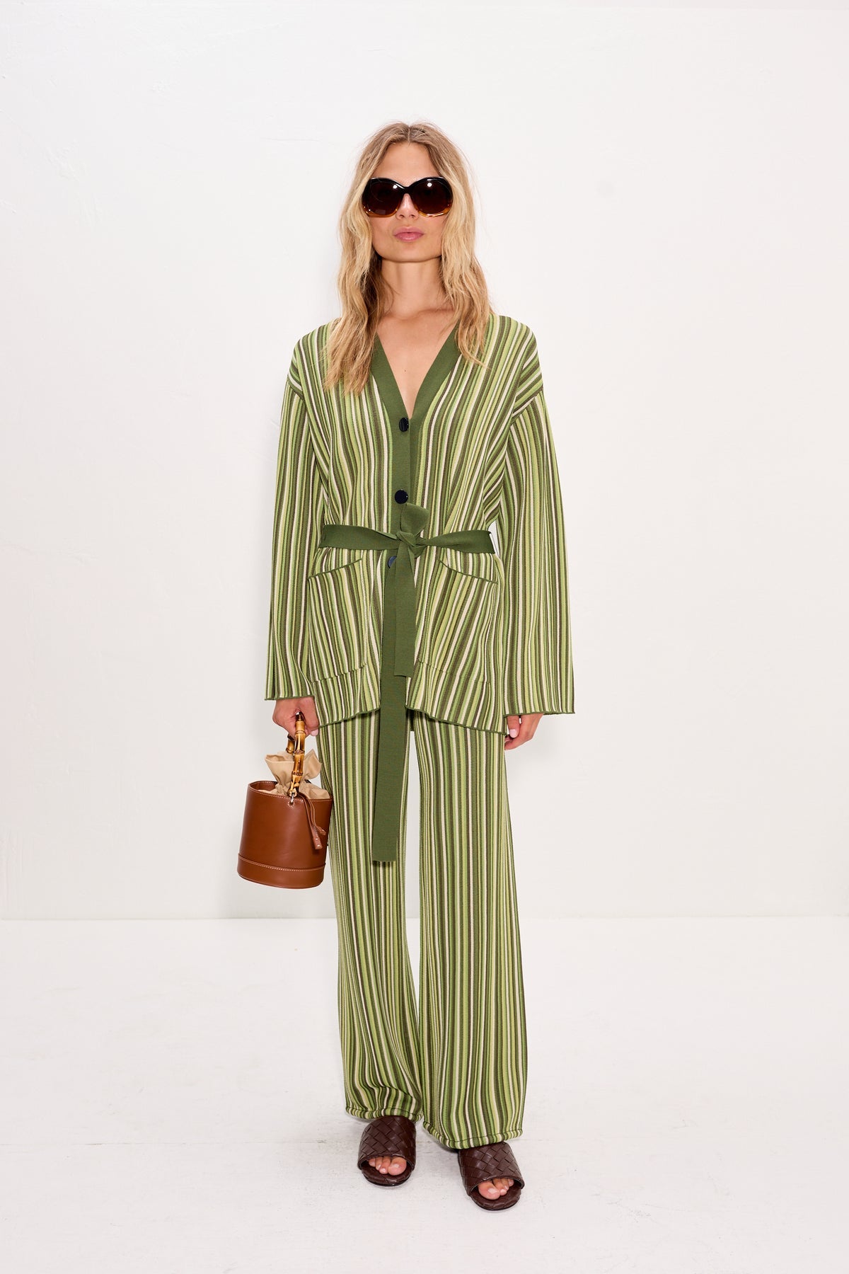 Max Belted Knit Cardigan - Landscape Multi Stripe