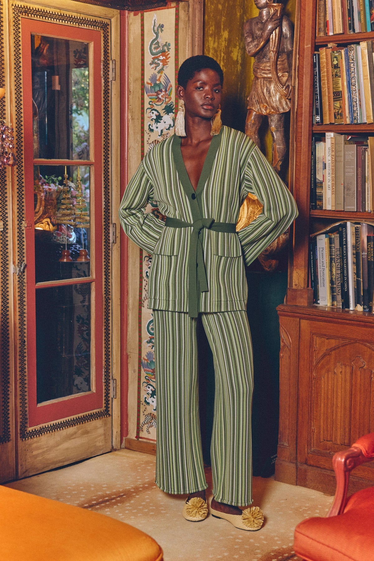 Max Belted Knit Cardigan - Landscape Multi Stripe