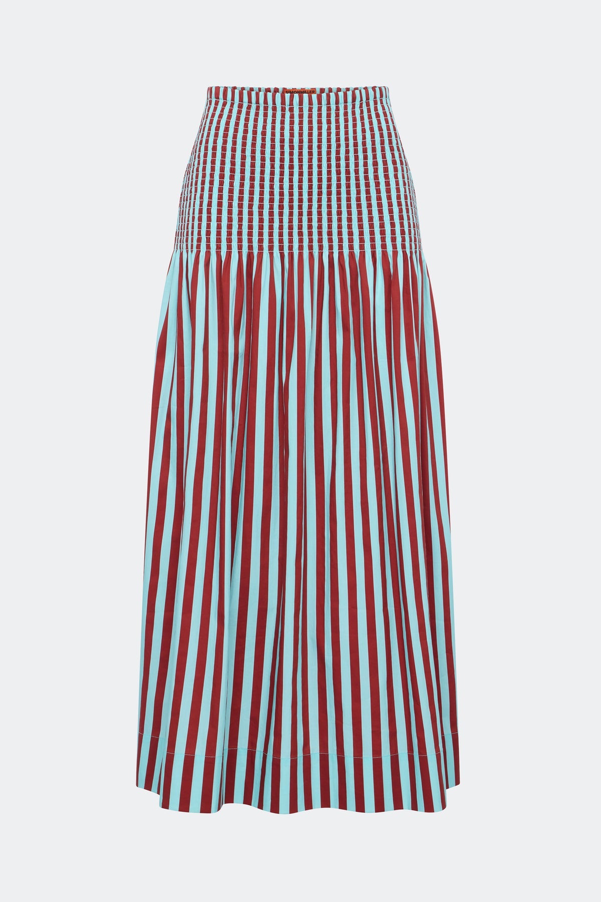 Flor Poplin Skirt - Salted Blue/Crimson