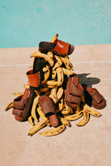 Raffia Cro Slide - CHOCOLATE