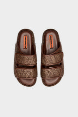 Raffia Cro Slide - CHOCOLATE