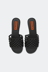 Knotted Salerno Sandal - Black