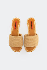 Raffia Salerno Slide - NATURAL
