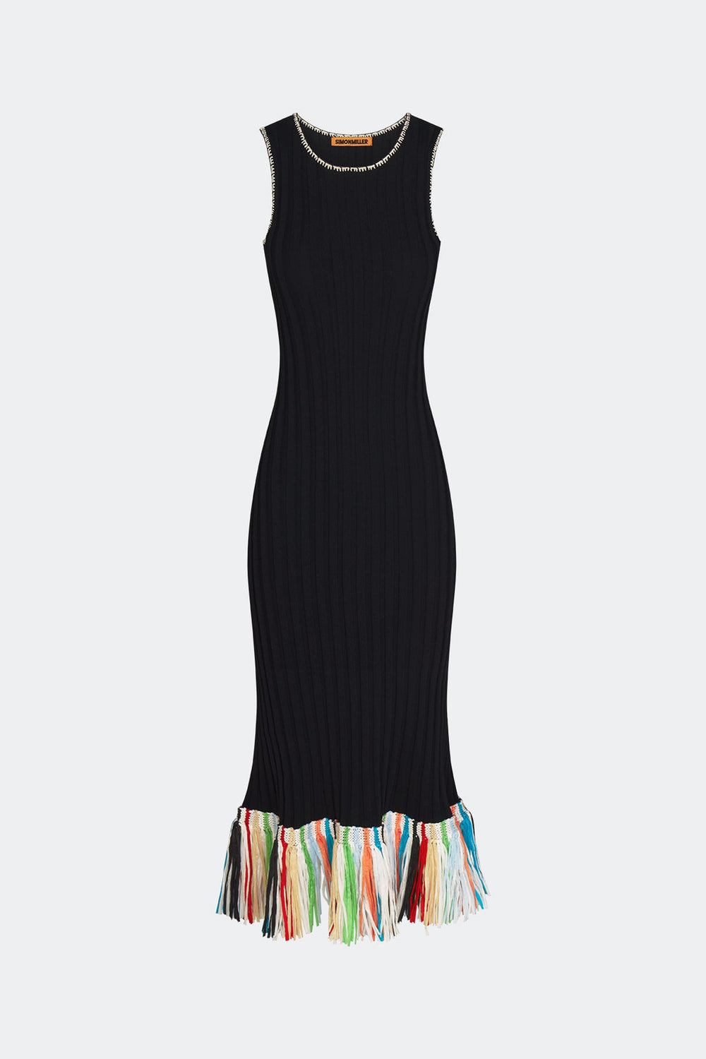 Thea Knit Fringe Dress - Black Multi