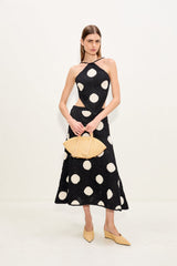 Kit Crochet Top - Black/Macadamia Polka Dot