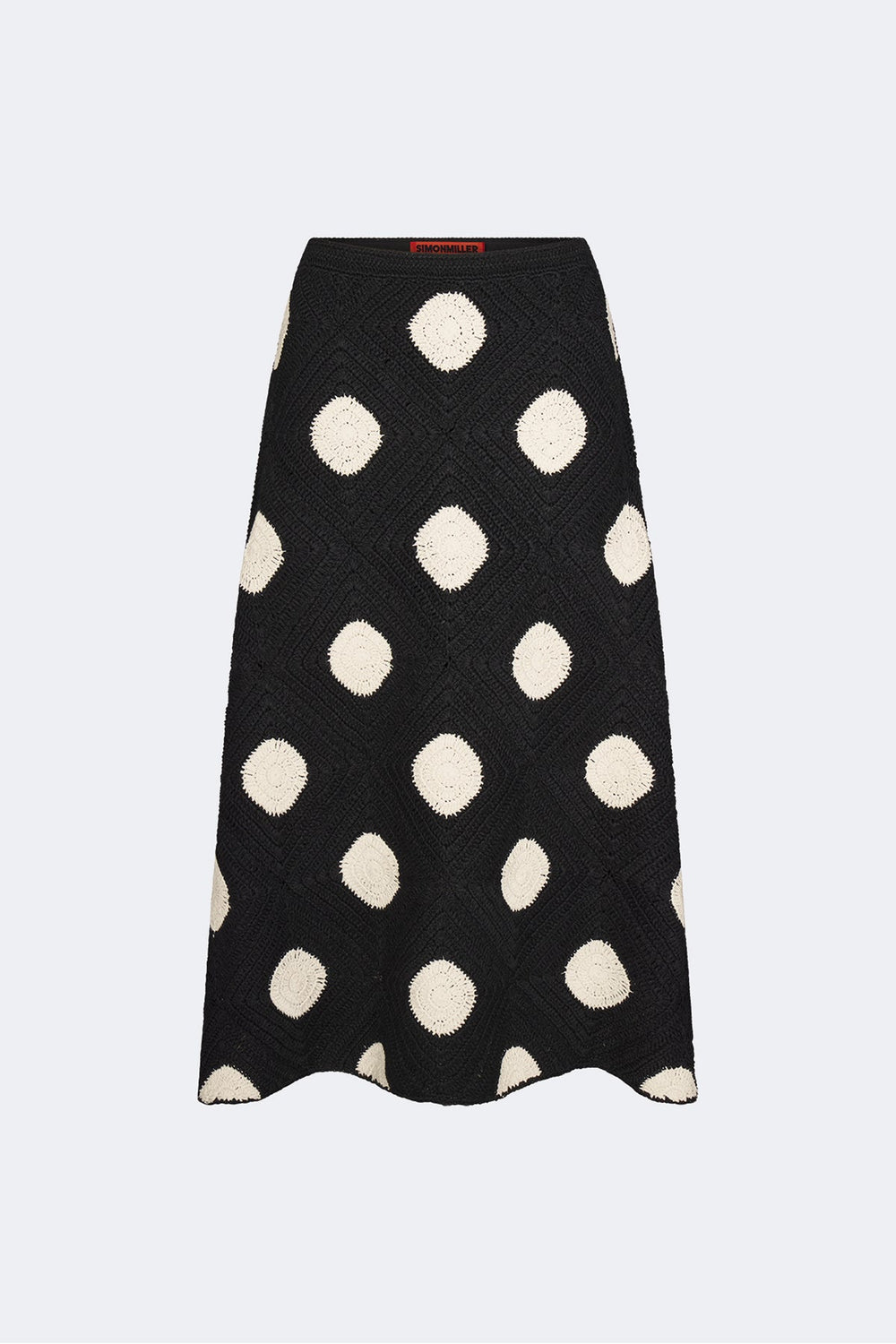 Zorah Crochet Skirt - Black/Macadamia Polka Dot