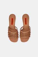 Knotted Beep Heel - Chestnut