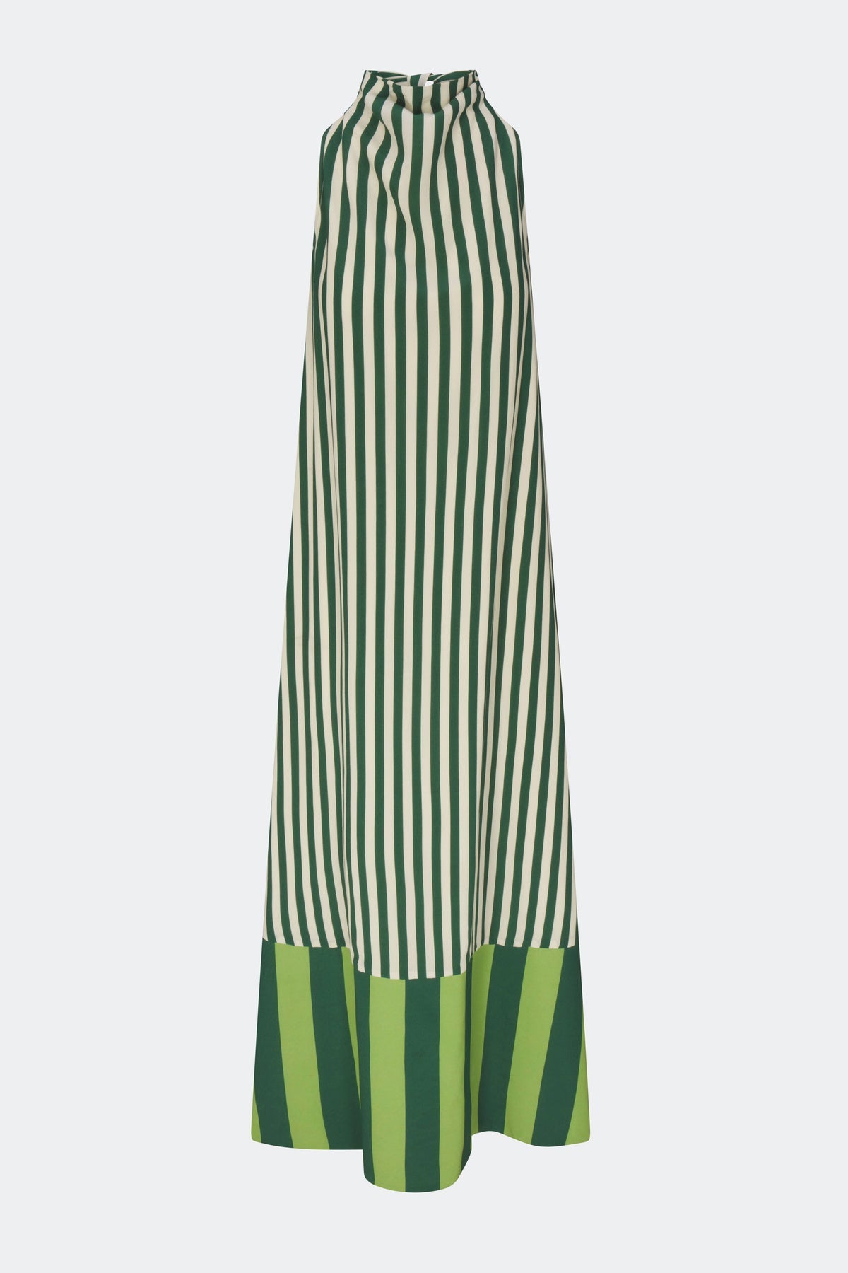 Mona Crepe Dress - Green Stripe Combo