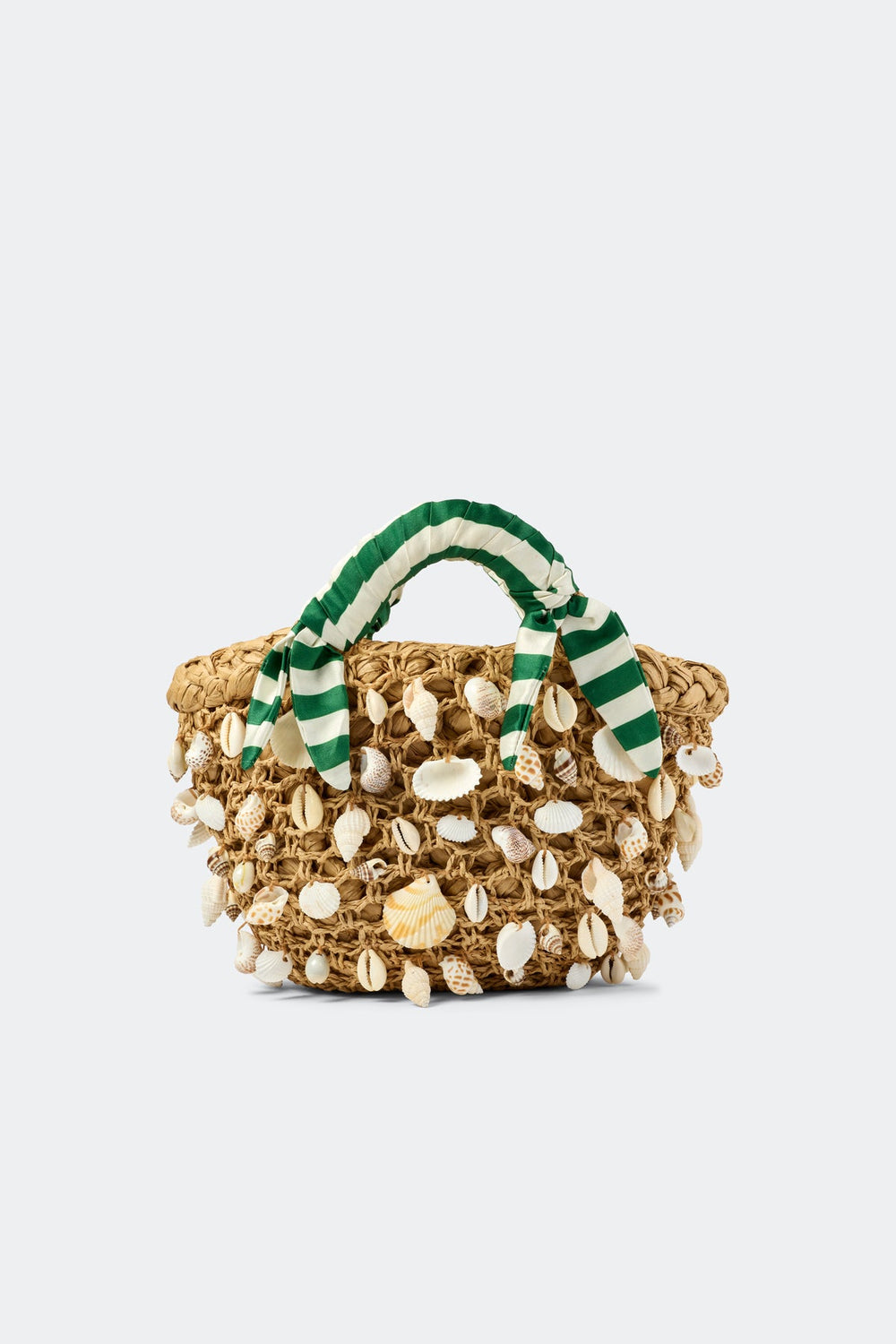 Shelly Bag - Natural/Green Stripe
