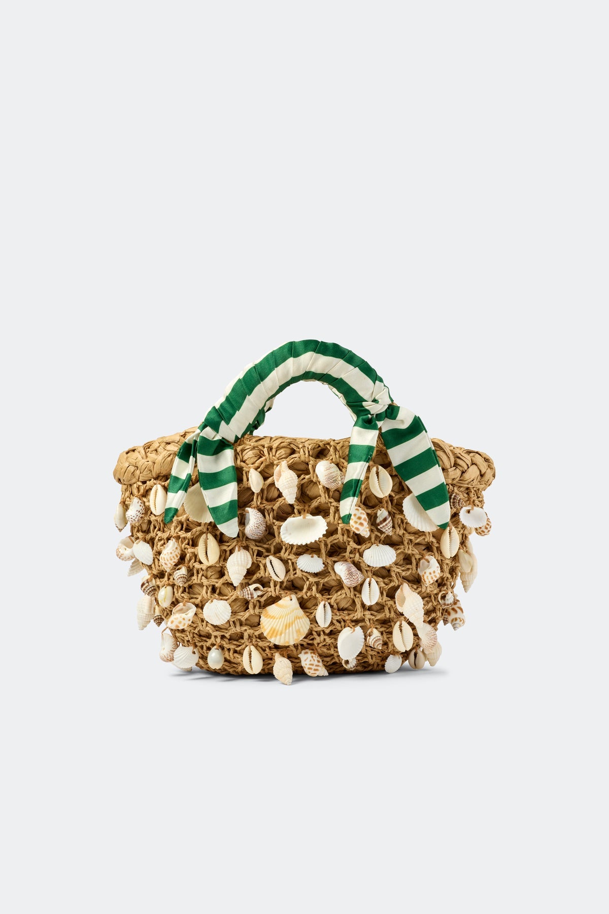 Shelly Bag - Natural/Green Stripe