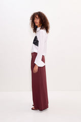 Maren Poplin Crochet Button Up - Macadamia