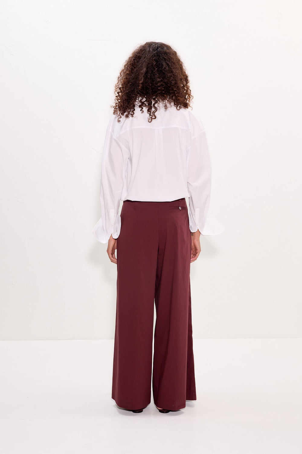 Maren Poplin Crochet Button Up - Macadamia