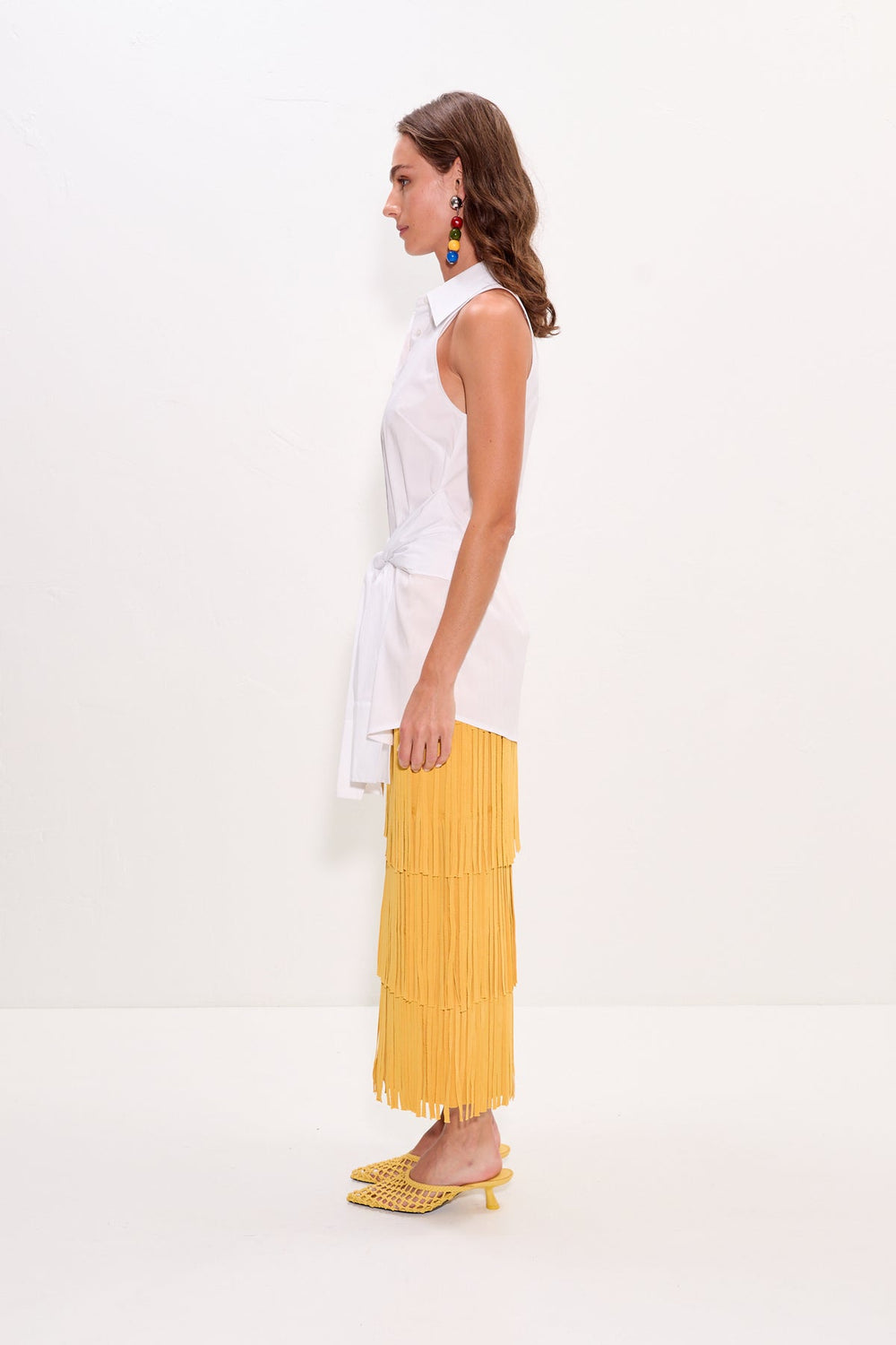 Inna Sleeveless Poplin Top - Macadamia