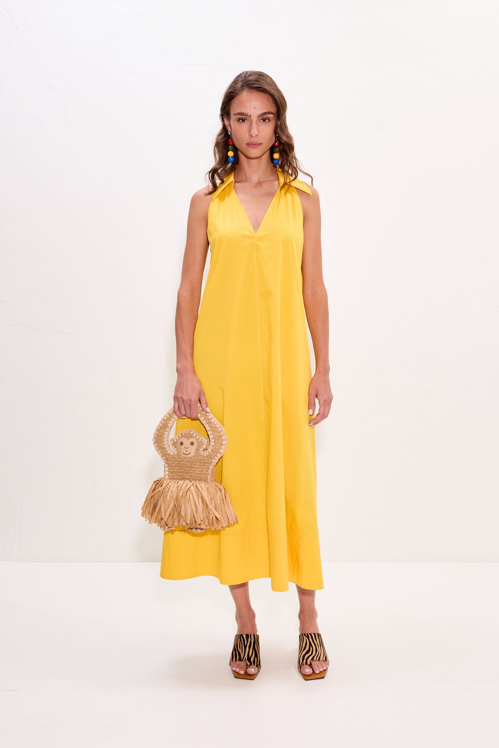 Nava Poplin Midi Dress - Sungold