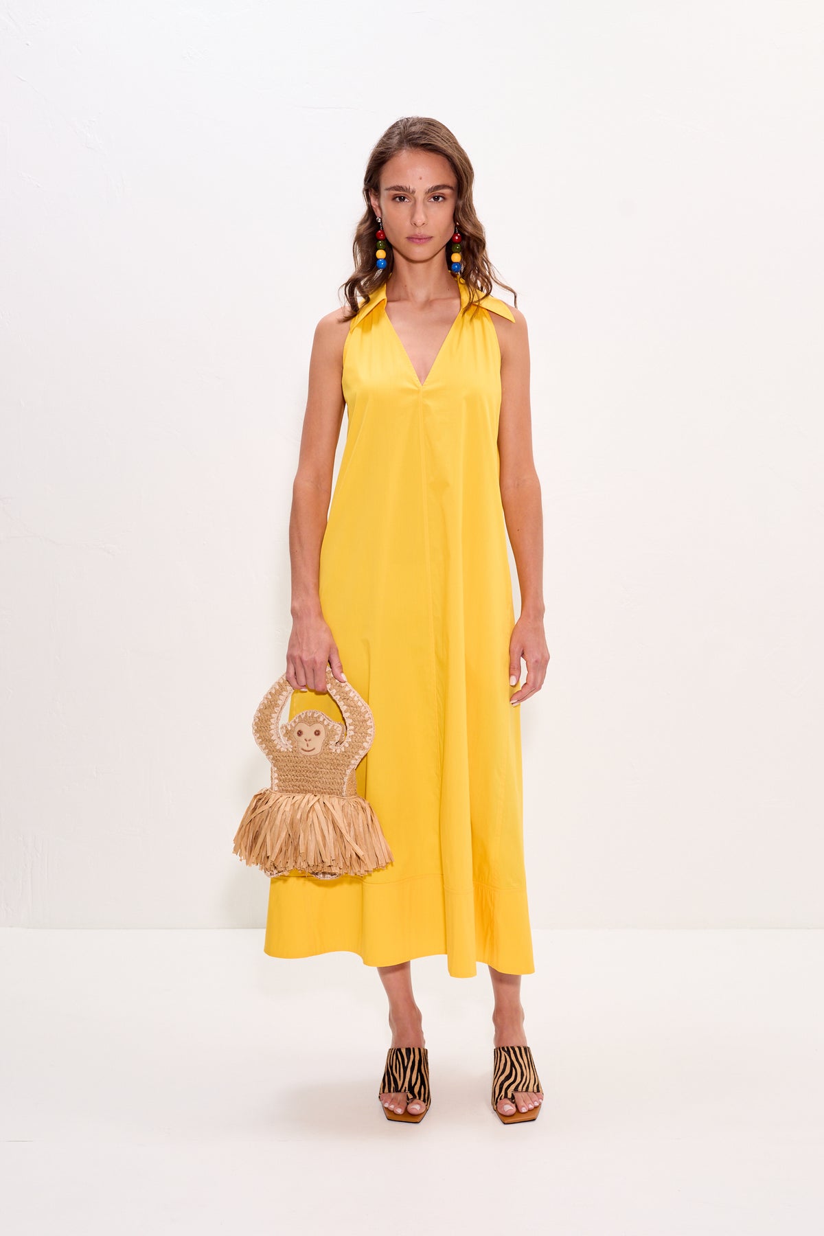 Nava Poplin Midi Dress - Sungold