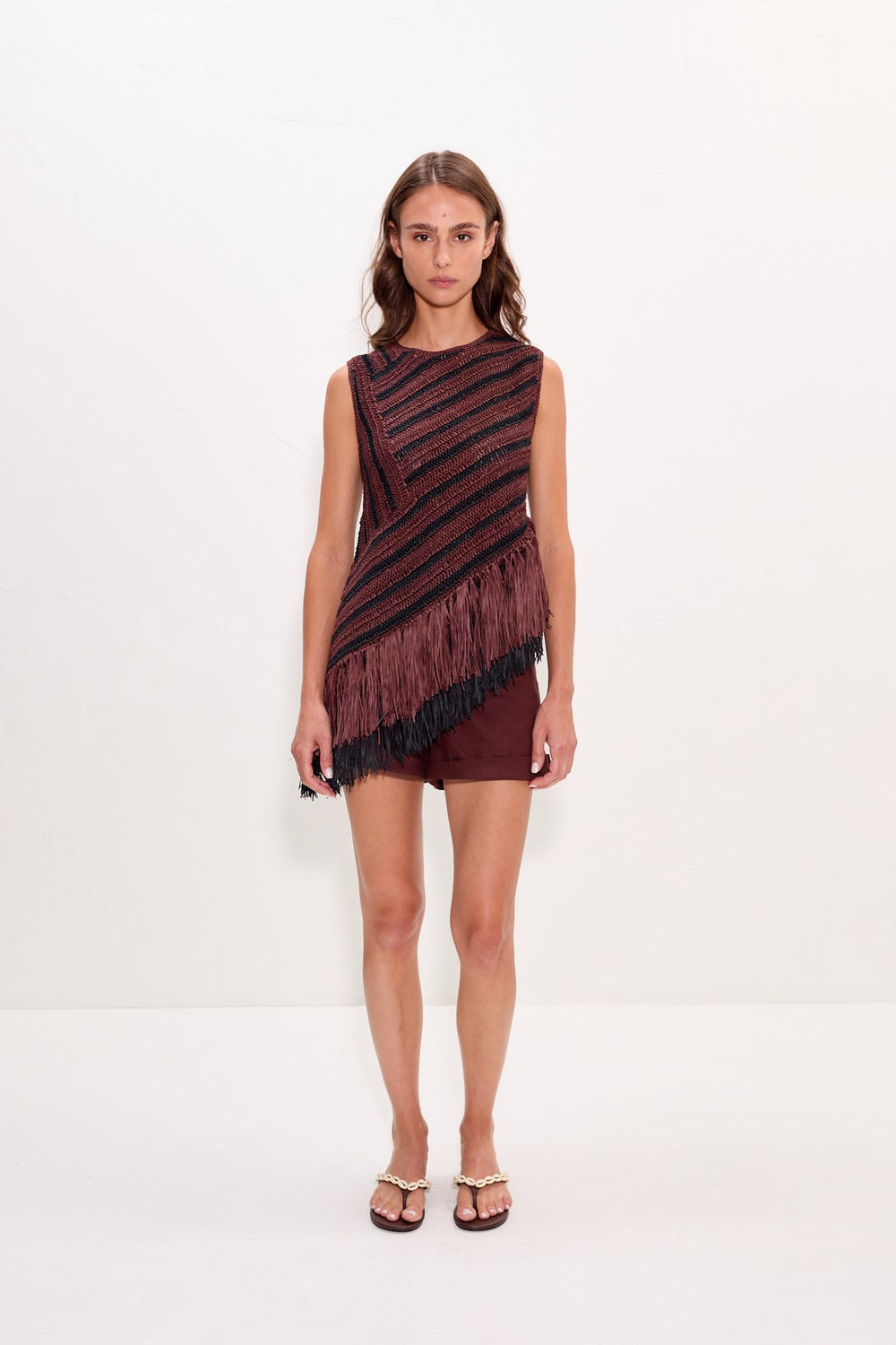 Beja Crochet Top - Choco Brown/Black Combo