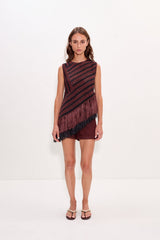 Beja Crochet Top - Choco Brown/Black Combo