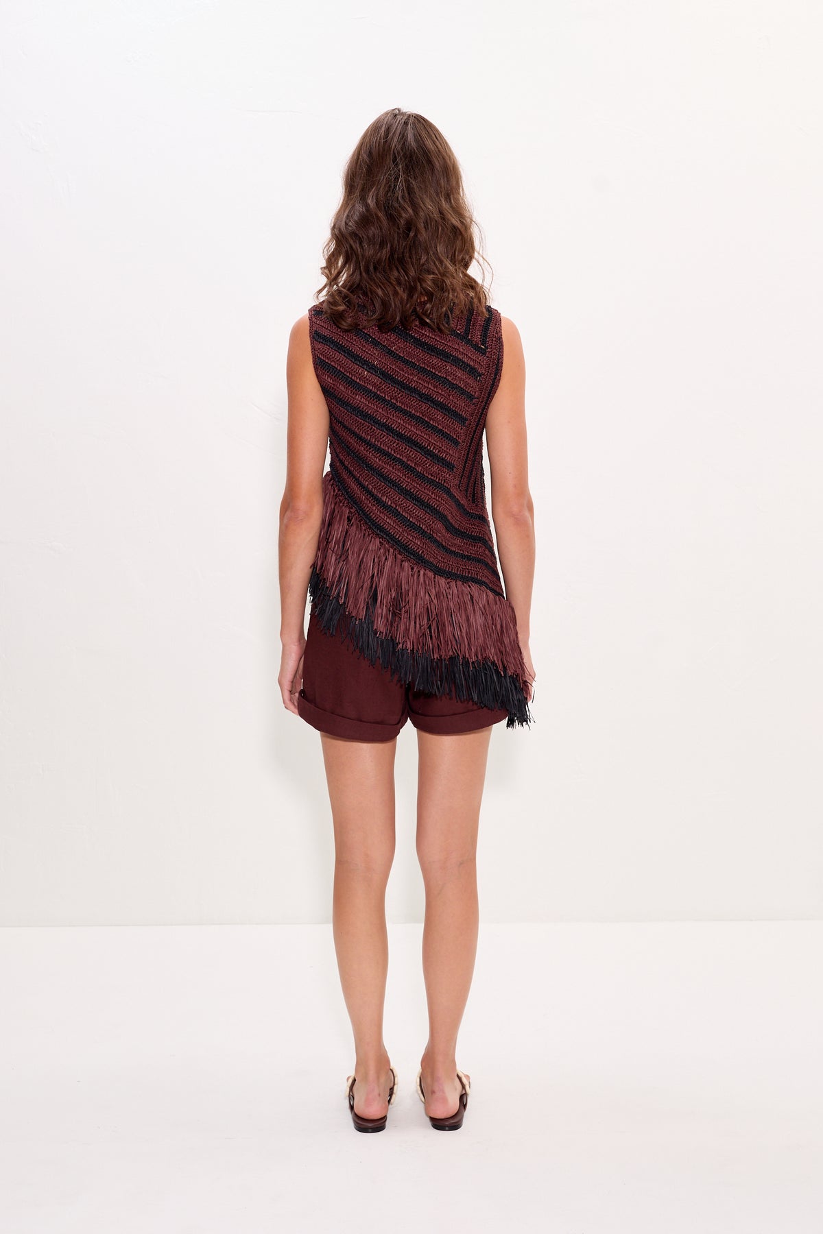 Beja Crochet Top - Choco Brown/Black Combo
