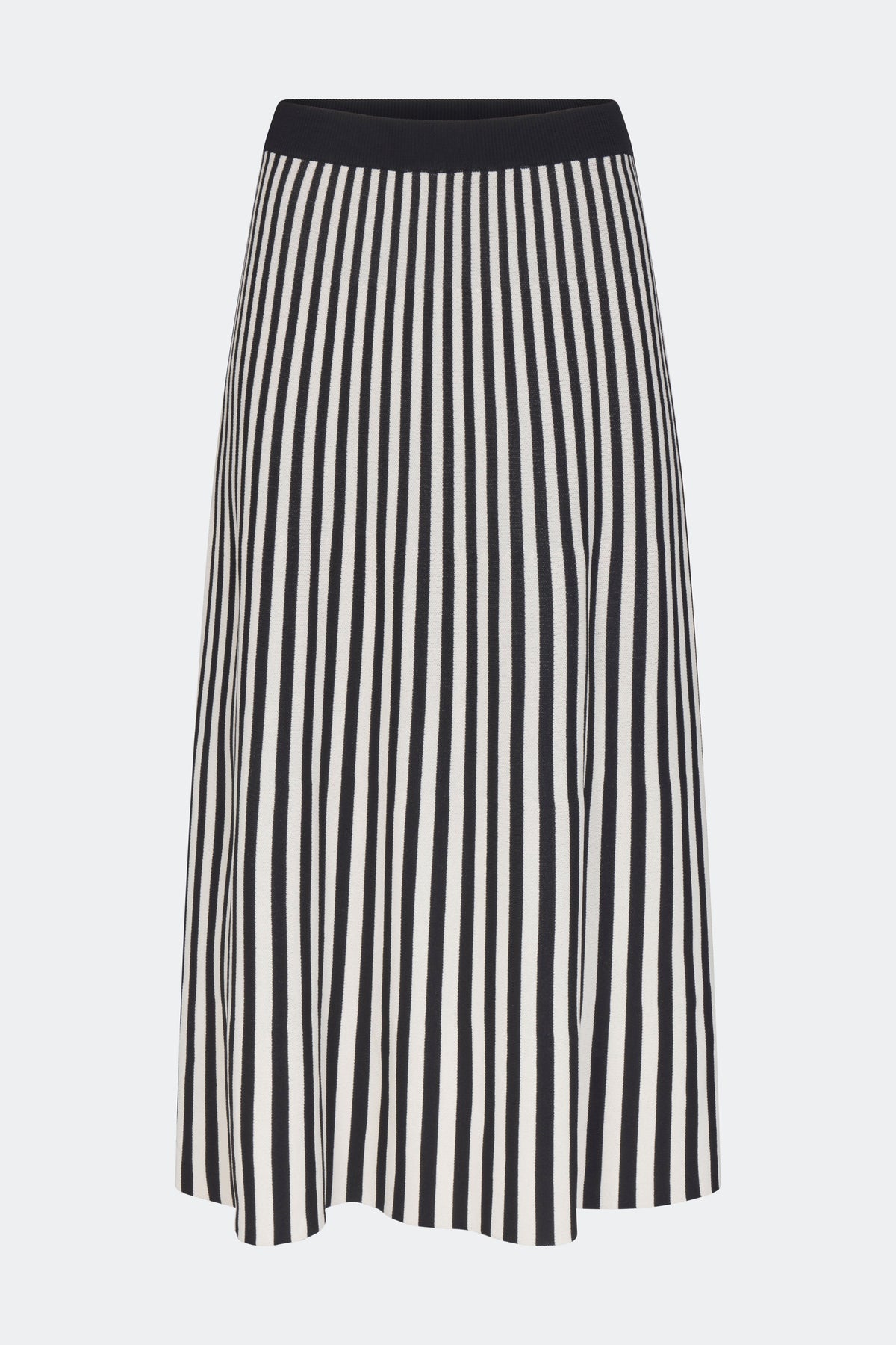 Clancy Knit Maxi Skirt - Black/White Stripe