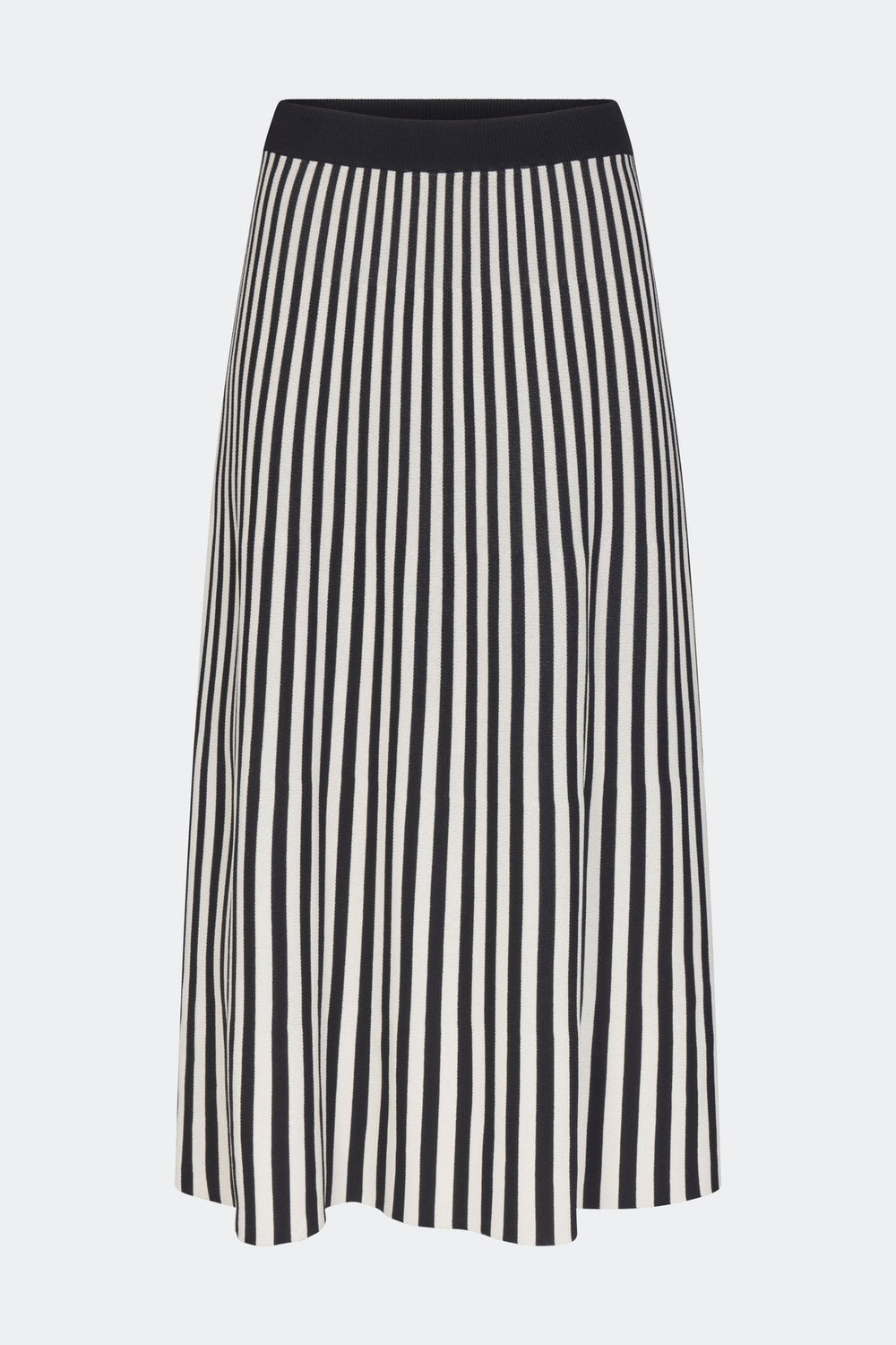Clancy Knit Maxi Skirt - Black/White Stripe