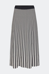 Clancy Knit Maxi Skirt - Black/White Stripe