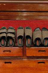 Raffia Cloudy Platform - Black/White Micro Stripe