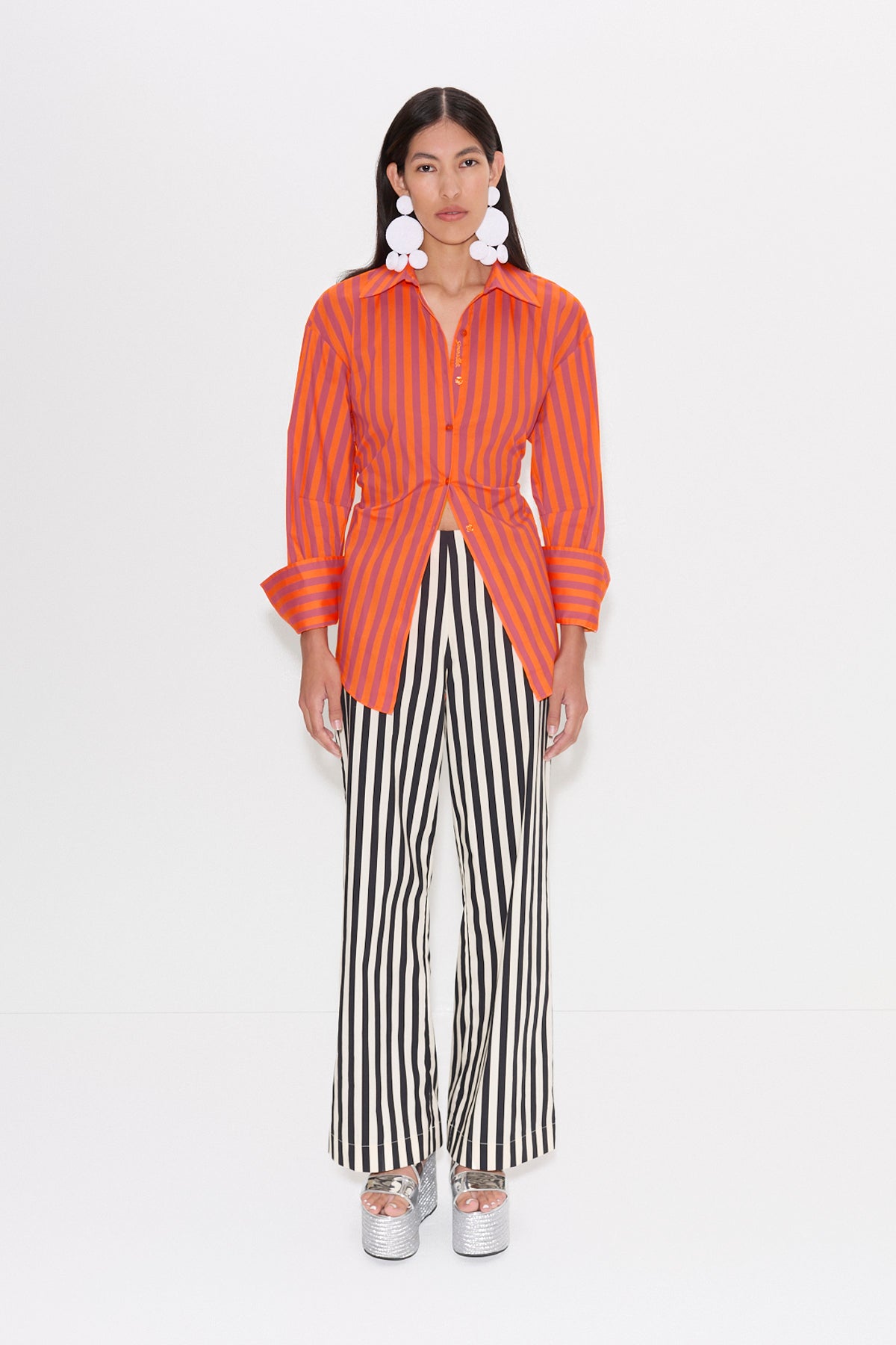 Pia Poplin Pant - BLACK/WHITE STRIPE