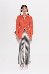 Pia Poplin Pant - BLACK/WHITE STRIPE