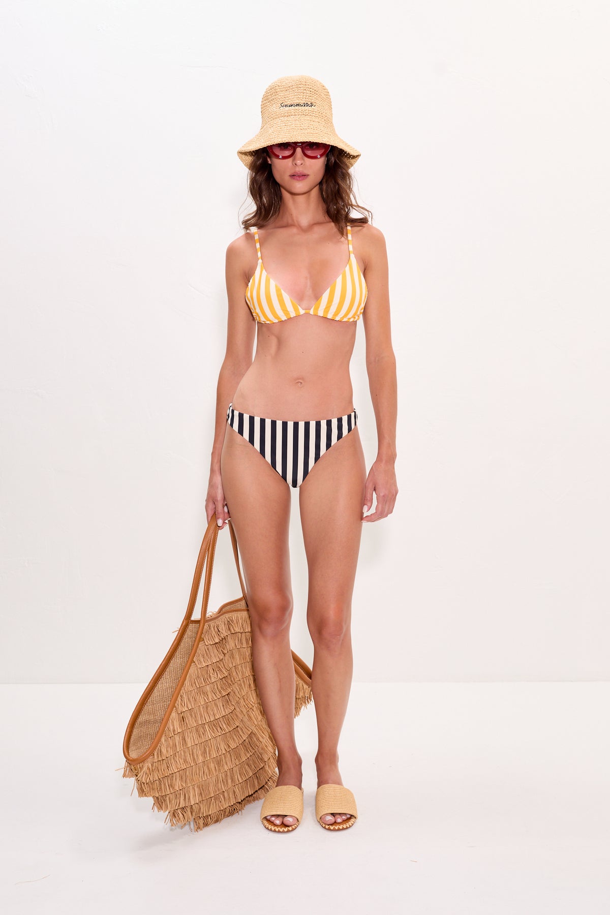 Bwai Bikini Top - Sungold/Ecru Stripe