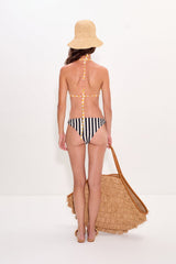 Bwai Bikini Top - Sungold/Ecru Stripe