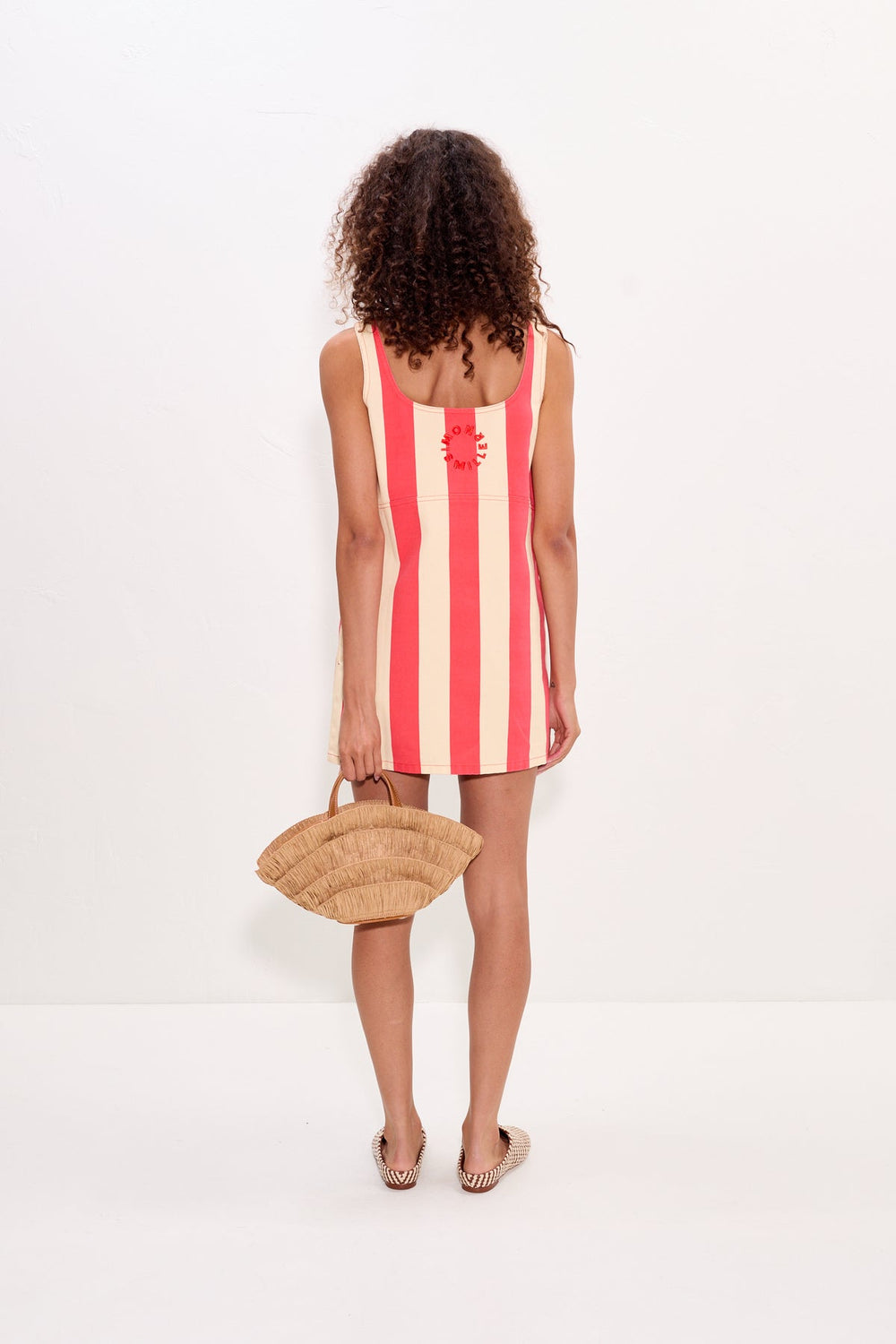 Sahara Striped Denim Dress - Venetian Red Stripe