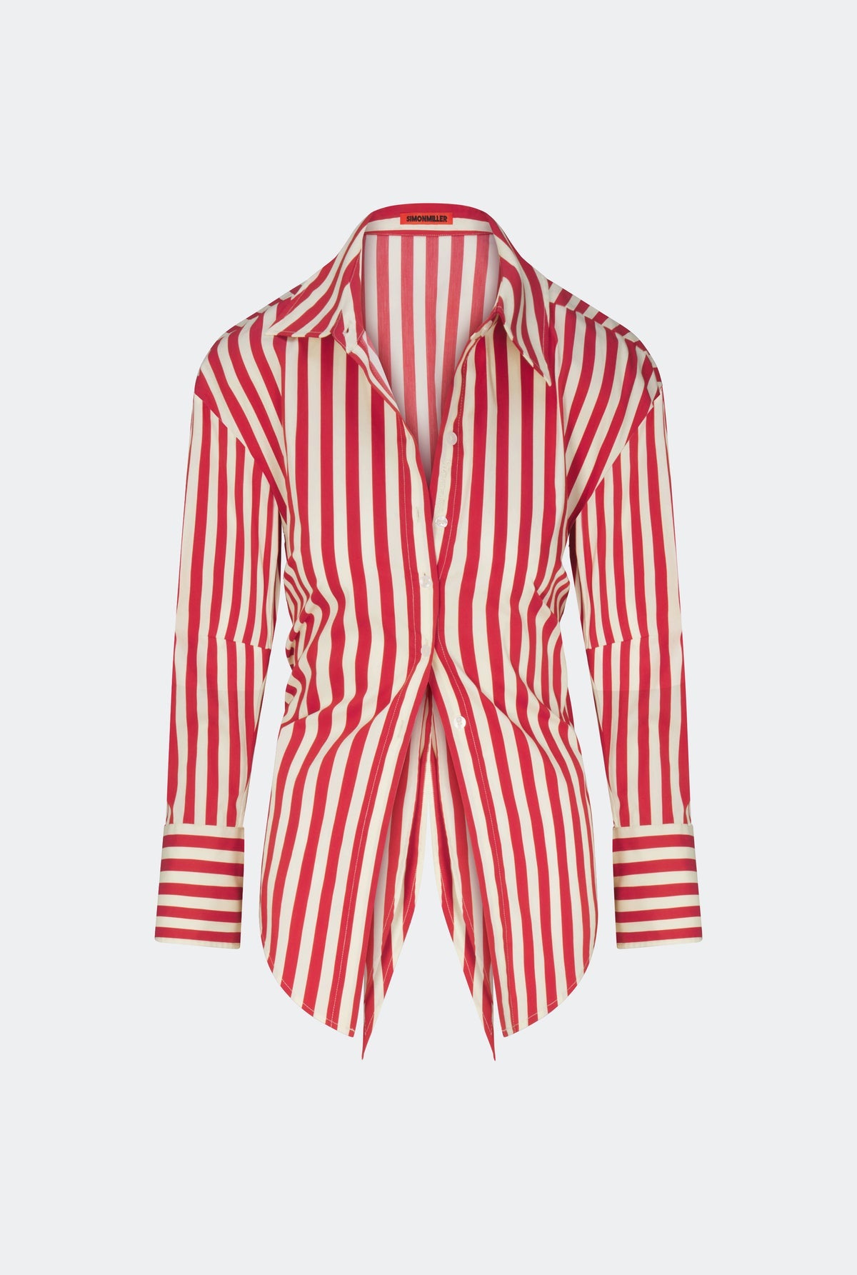 Loch Poplin Button Up - Venetian Red Stripe
