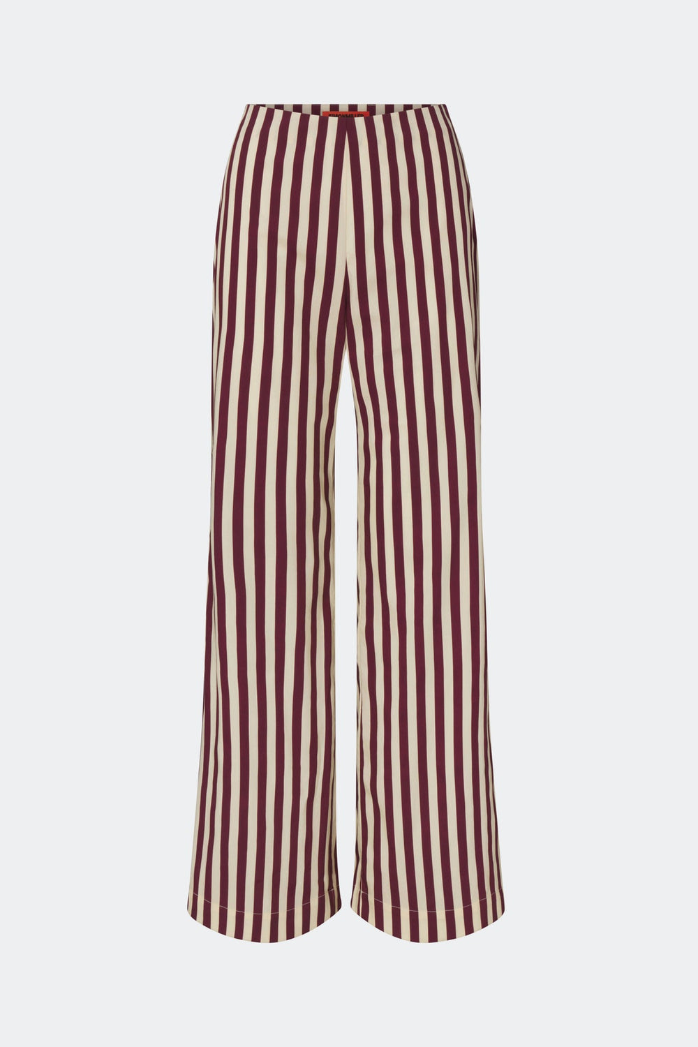 Pia Poplin Pant - Bordeaux Stripe