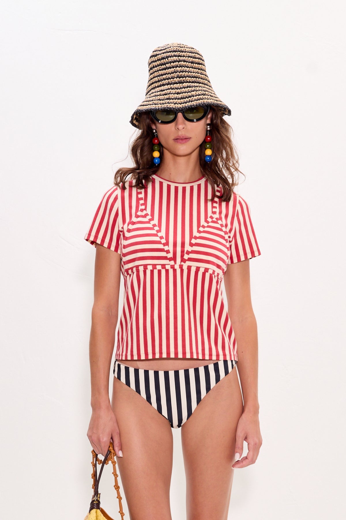 Kini Striped Tee - Venetian Red Stripe