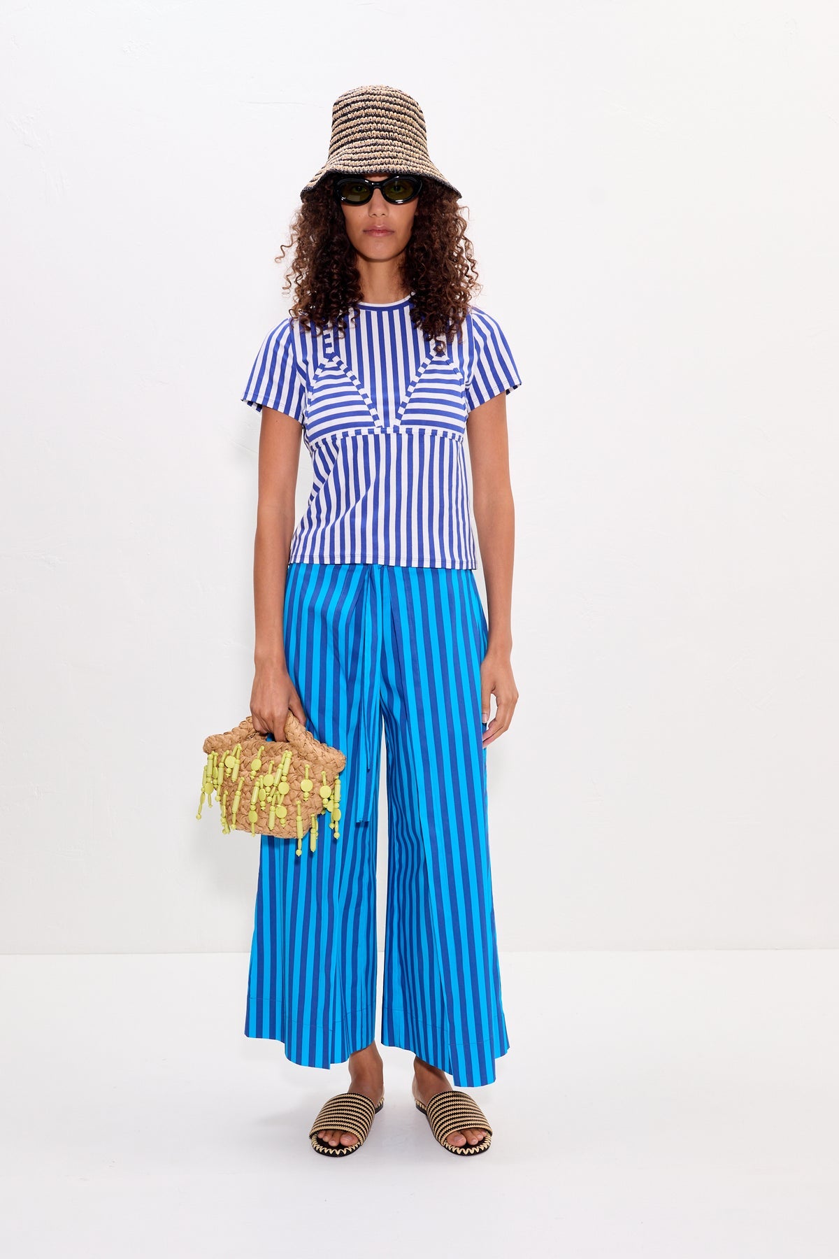 Lima Poplin Pant - Tonal Blue Stripe