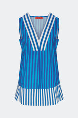 Mar Poplin Mini Dress - Tonal Blue Combo