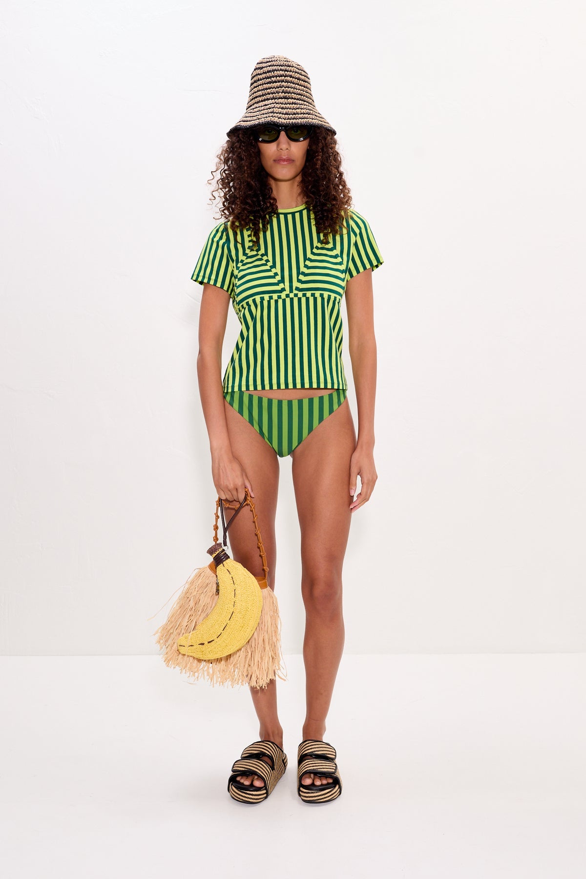 Kini Striped Tee - Lime Stripe