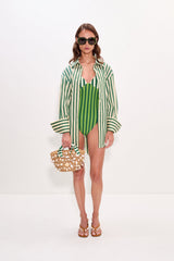 Behati One Piece - Green Stripe Combo