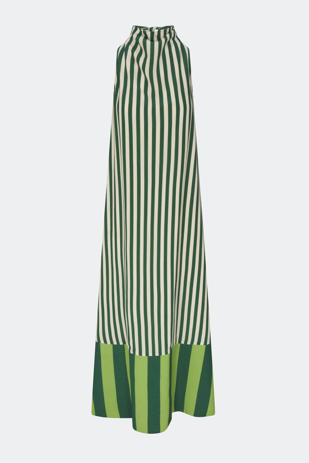 Mona Crepe Dress - Green Stripe Combo
