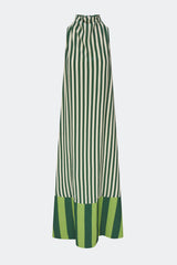 Mona Crepe Dress - Green Stripe Combo